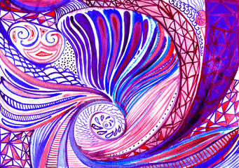Abstract Spiral Watercolor Background