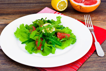 Salad with Mix Batavian, Frise, Radicchio, Chicory, Arugula and 