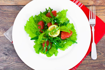 Salad with Mix Batavian, Frise, Radicchio, Chicory, Arugula and 