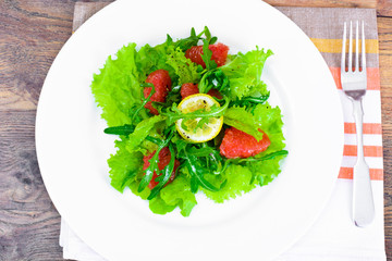 Salad with Mix Batavian, Frise, Radicchio, Chicory, Arugula and 