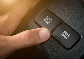button Eco mode and power mode in car
