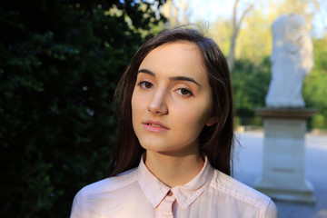 Portrait of beautiful girl in the park