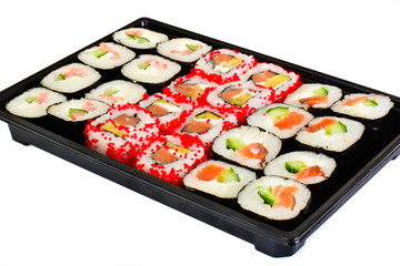 Sushi Florida and California Isolated on White Background