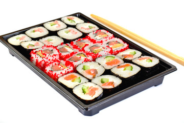 Sushi Florida and California Isolated on White Background