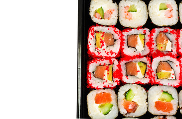 Sushi Florida and California Isolated on White Background