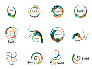 Vector swirl circle logo set