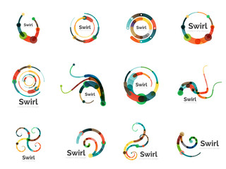 Vector swirl circle logo set