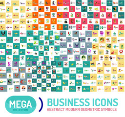 Logo mega set, abstract geometric business icon set