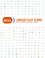 Thin line abstract logo mega collection