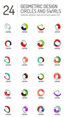 Geometric abstract circles and swirls icon set
