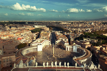 Saint Peter's Square in Vatican, Rome, Italy