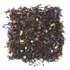 fragrant herbal tea on a white background