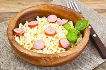 Pasta with Sausage on Plate