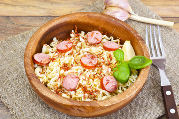 Pasta with Sausage on Plate