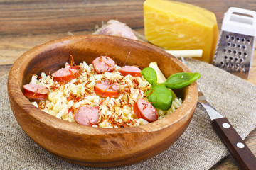 Pasta with Sausage on Plate