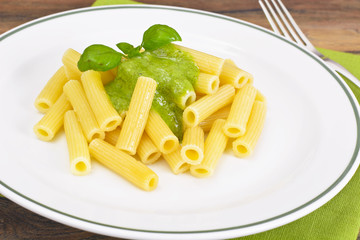 Penne Pasta with Pesto and Basil Sauce
