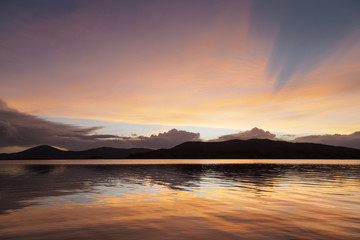 Fototapeta na wymiar Sunset on Lake Titicaca, Bolivia, South America