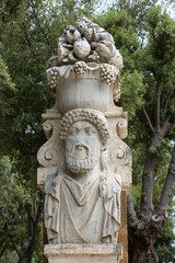 Fototapeta na wymiar Marble statue in Villa Borghese, public park in Rome. Italy Italy