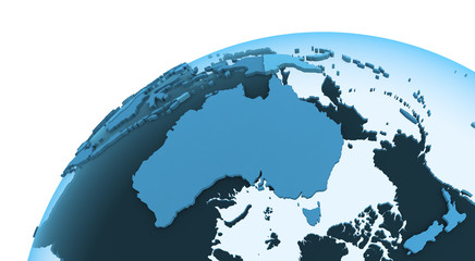 Australia on translucent Earth
