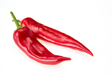 paprika and garlic isolated on white