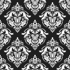 Oriental vector classic black and white ornament. Seamless abstract background with repeating elements