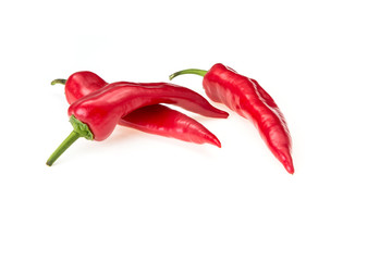 paprika and garlic isolated on white