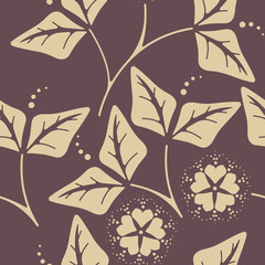 Decorative endless pattern with flowers and leaves