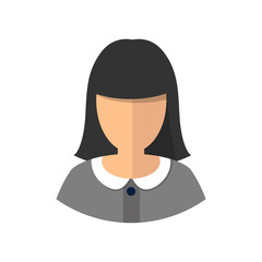 Young woman girl avatar. Isolated vector illustration.