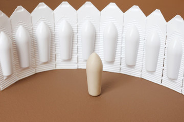 suppositories on the brown background
