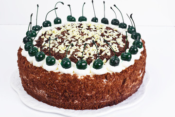 Schwarzwald Cake, Whipped Cream, Black and White Chocolate, Deco