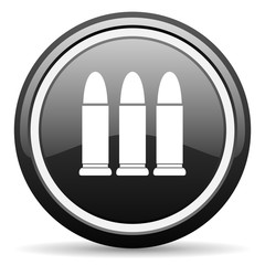 ammunition black circle glossy web icon