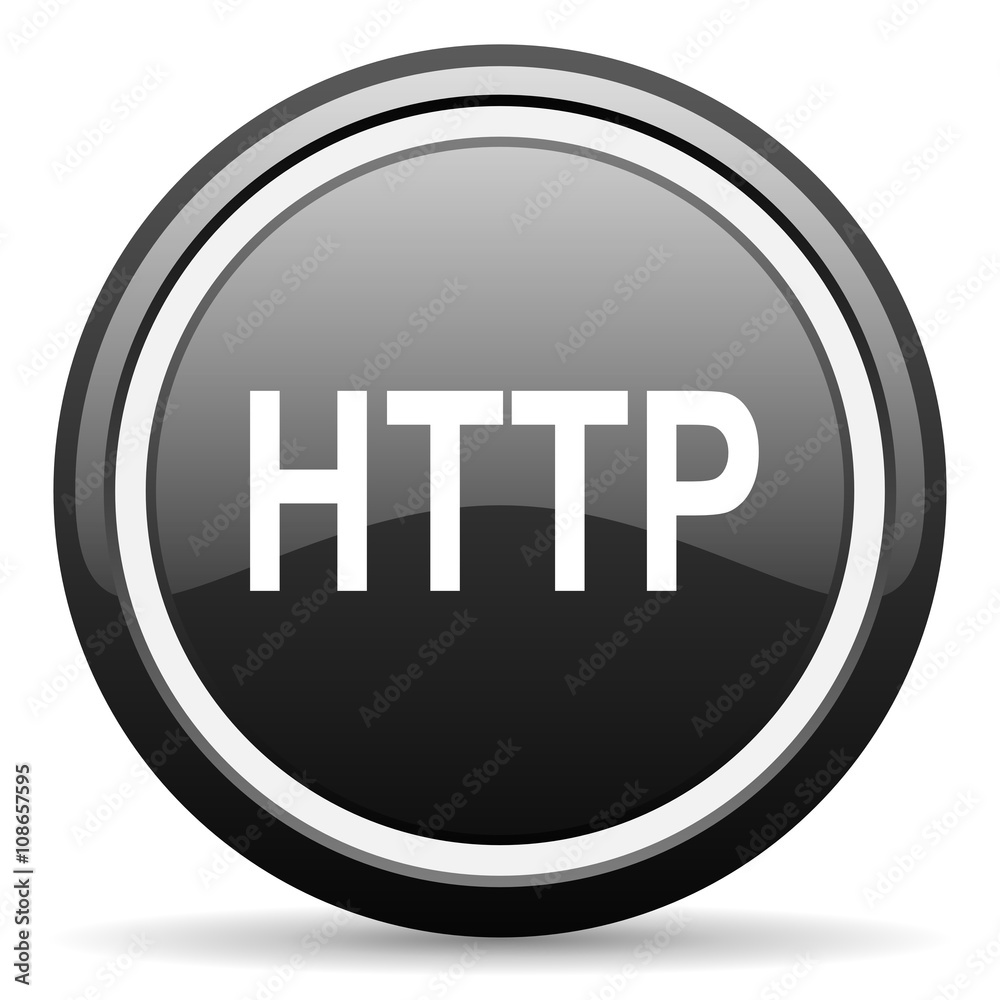 Poster http black circle glossy web icon