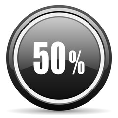 50 percent black circle glossy web icon