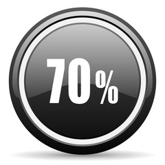 70 percent black circle glossy web icon