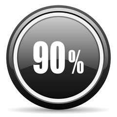 Obraz premium 90 percent black circle glossy web icon