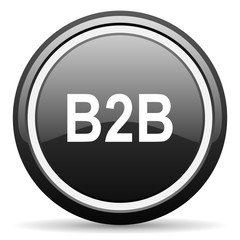 b2b black circle glossy web icon