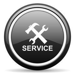 Fototapeta premium service black circle glossy web icon