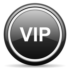 vip black circle glossy web icon