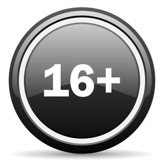 Fototapeta premium adults black circle glossy web icon