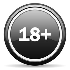 adults black circle glossy web icon