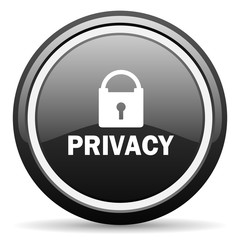 privacy black circle glossy web icon