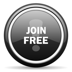 join free black circle glossy web icon