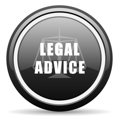 legal advice black circle glossy web icon