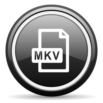 mkv file black circle glossy web icon