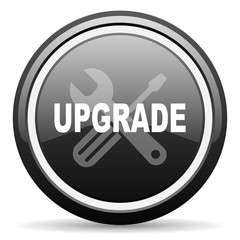 upgrade black circle glossy web icon