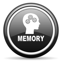 memory black circle glossy web icon