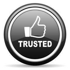 Obraz premium trusted black circle glossy web icon