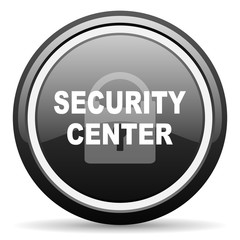 security center black circle glossy web icon