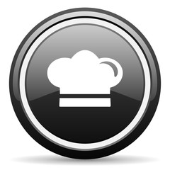 cook black circle glossy web icon