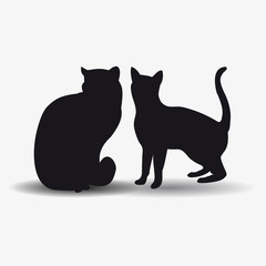cat cat silhouette black white